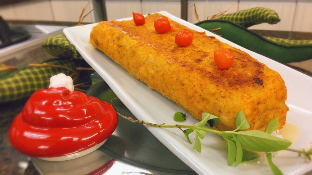 Receita inédita para o natal: Rocambole de frango com muçarela e champignon