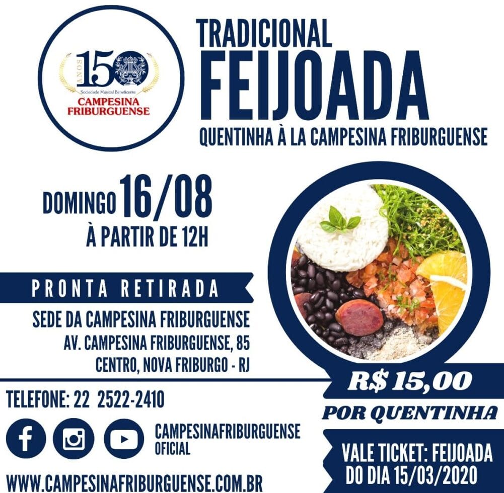Campesina Friburguense promove feijoada no próximo fim de semana