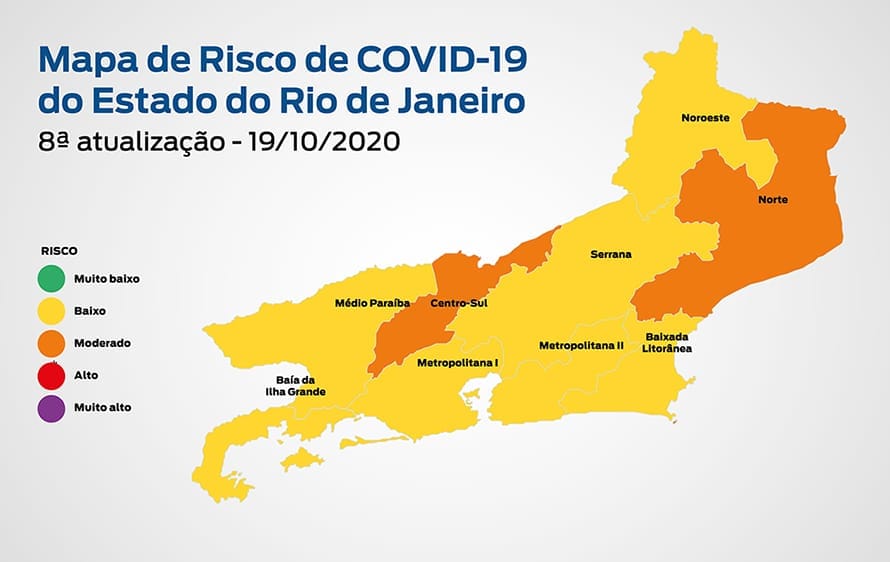 Estado do Rio permanece em baixo risco para Covid-19, segundo Mapa