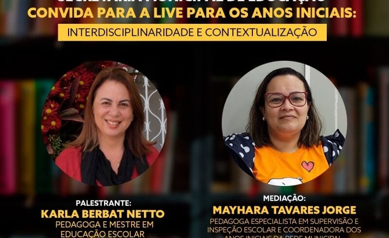 Secretaria de Educação realiza live voltada para profissionais da área nesta quarta-feira