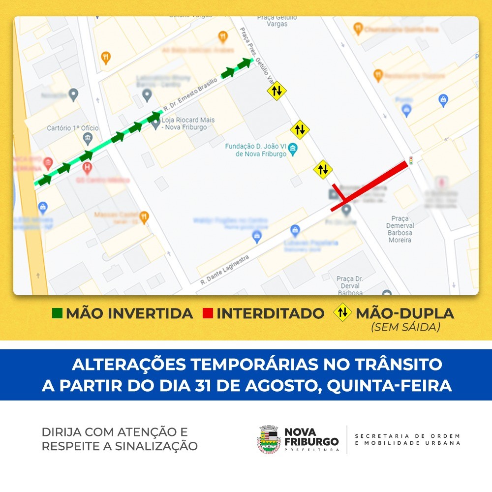 Secretaria de Ordem e Mobilidade Urbana faz alterações no trânsito a partir de quinta, 31
