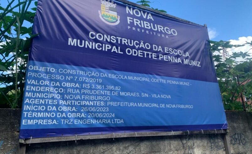 Com previsão de conclusão para junho, obras do Colégio Municipal Odette Pena Muniz, ainda nem foram iniciadas em Nova Friburgo