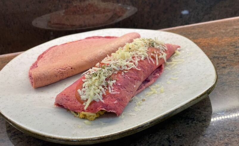 Receita do dia: Panqueca Rosa Recheada com Frango