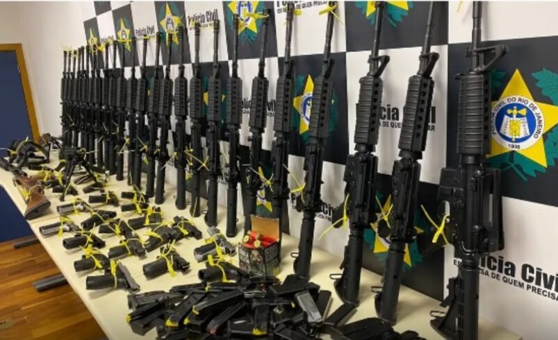 Estado do Rio reduz mortes violentas e atinge recorde histórico de apreensão de fuzis