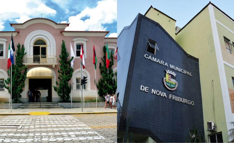 fachada da camara de vereadores e da prefeitura de nova friburgo
