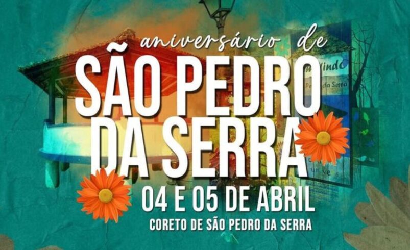 São Pedro da Serra celebra 38 anos com shows e atrações gratuitas