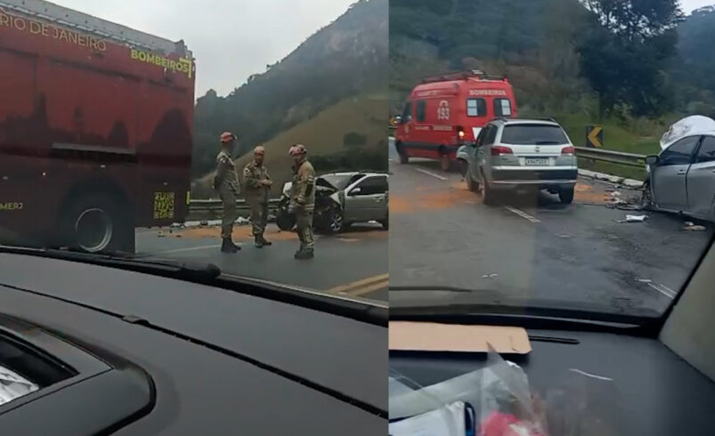 Acidente na BR‑492 deixa duas vítimas socorridas em Friburgo