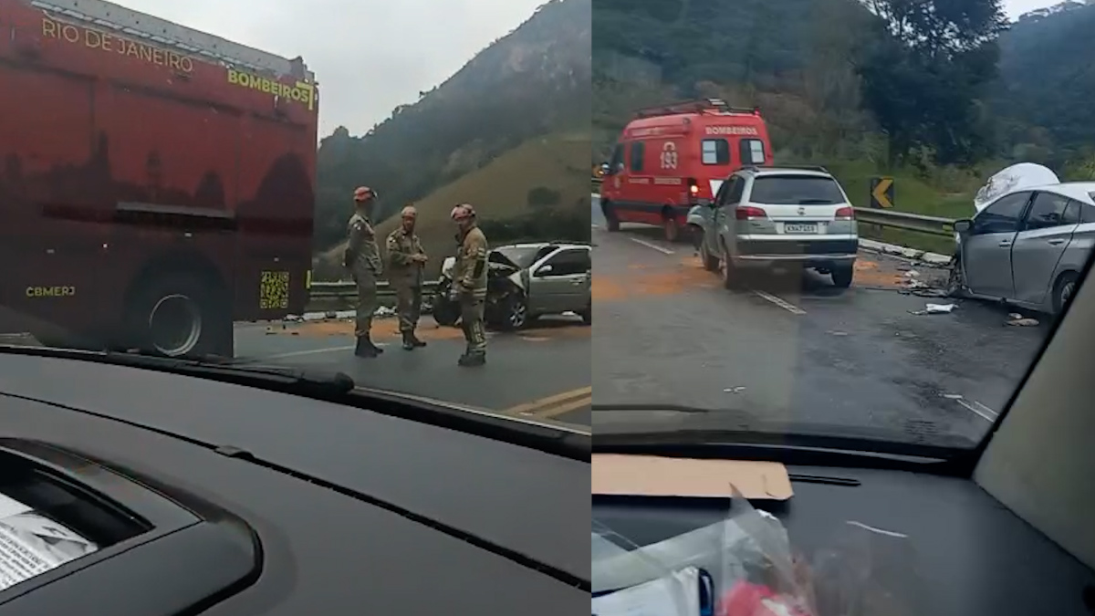 Acidente na BR‑492 deixa duas vítimas socorridas em Friburgo